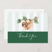 Sloth Hanging Upside Down Watercolor Thank You ポストカード (正面/裏面)