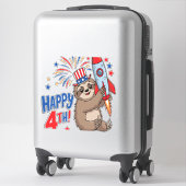 Sloth Happy 4th Rocket Fireworks USA シール (スーツケース)