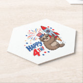 Sloth Happy 4th Rocket Fireworks USA ペーパーコースター (アングル)