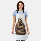 Sloth Heritage Print Engraving Shirt 3 エプロン (着用した状態)