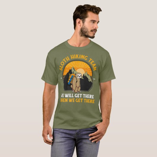 Sloth Hiking Shirt Sloth Hiking Team Premium Tシャツ (正面フル)