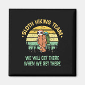 Sloth Hiking Team Hiker Camper Funny Retro  マグネット (正面)