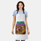 Sloth Hiking Team Oversized T-Shirt エプロン (着用した状態)