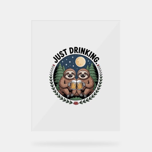 Sloth Hiking with Drink Team アクリルサイン (正面)