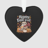 Sloth holding pumpkin spice happy Fall Yall autumn オーナメント (正面)