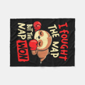 Sloth I Fought The Nap But The Nap Won フリースブランケット (正面(横))