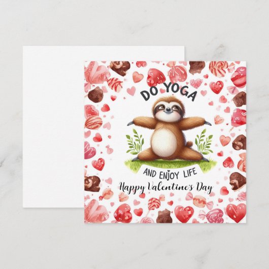 Sloth in  Yoga Class on Valentine's Day  シーズンカード (正面/裏面)