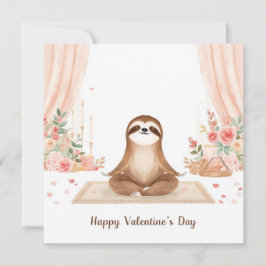 Sloth in  Yoga Class on Valentine's Day  シーズンカード
