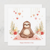 Sloth in  Yoga Class on Valentine's Day  シーズンカード (正面/裏面)