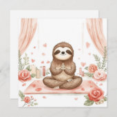 Sloth in  Yoga Class on Valentine's Day  シーズンカード (正面/裏面)