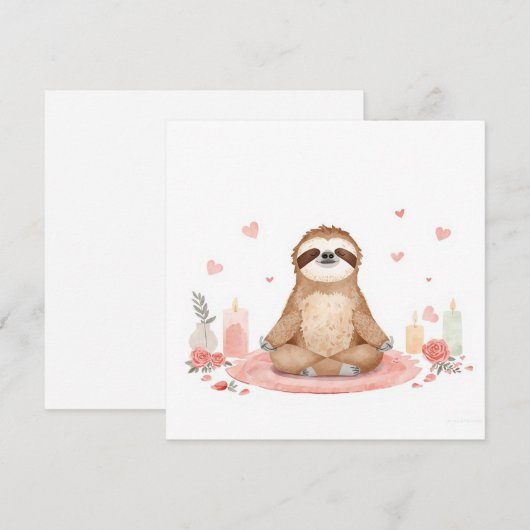 Sloth in  Yoga Class on Valentine's Day  シーズンカード (正面/裏面)