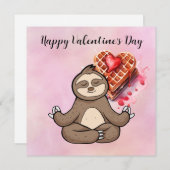 Sloth in Yoga Class on Valentine's Day シーズンカード (正面/裏面)