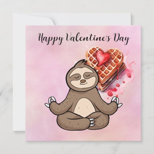 Sloth in Yoga Class on Valentine's Day シーズンカード (正面)