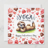 Sloth in Yoga Class on Valentine's Day シーズンカード (正面)