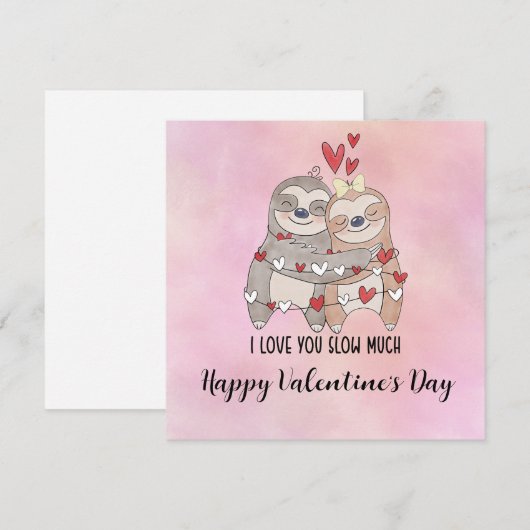 Sloth in Yoga Class on Valentine's Day シーズンカード (正面/裏面)