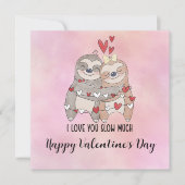 Sloth in Yoga Class on Valentine's Day シーズンカード (正面)