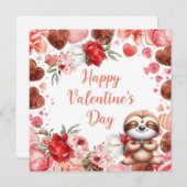 Sloth in  Yoga Class on Valentine's Day  シーズンカード (正面/裏面)