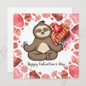Sloth in  Yoga Class on Valentine's Day  シーズンカード (正面/裏面)