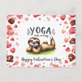 Sloth in  Yoga Class on Valentine's Day  シーズンポストカード