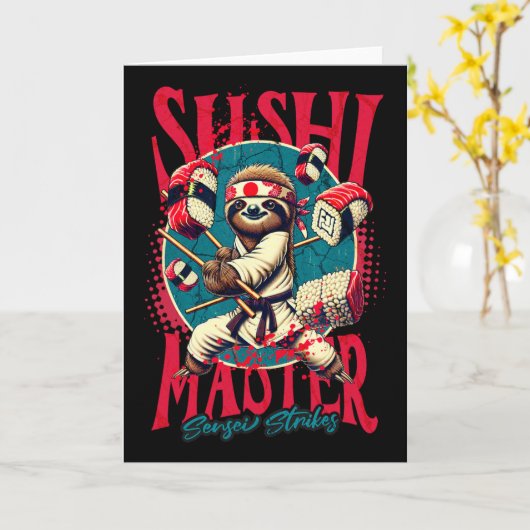 Sloth Karate Sushi Master  カード (黄色い花)
