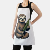 Sloth Line Engraving Classic Animal Tee (2) エプロン (インサイチュ)