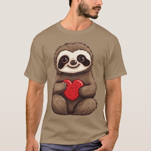 Sloth Love In Love Friendship and Valentines Tシャツ (正面)