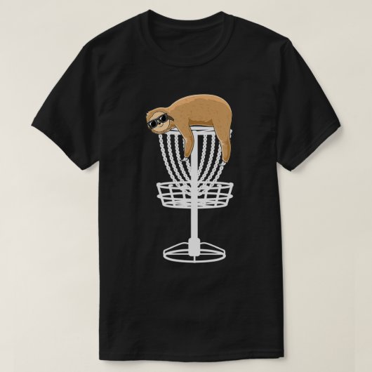 Sloth Lover Disc Golf Gift Frolf Golfer Basket Cut Tシャツ (デザイン正面)