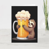 Sloth Loves Beer Funny Card カード (正面)