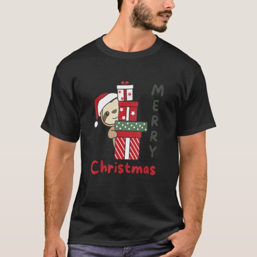 Sloth Merry Christmas Winter Sloths Christmas Tシャツ (正面)
