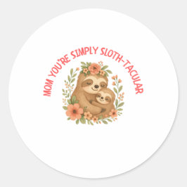 Sloth Mom Mother's Day ラウンドシール