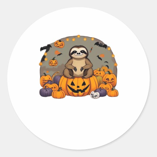 Sloth-o-ween Classic T-Shirt ラウンドシール (正面)