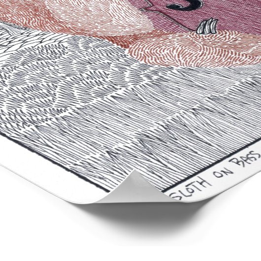 Sloth on Bassポスター ポスター (角)