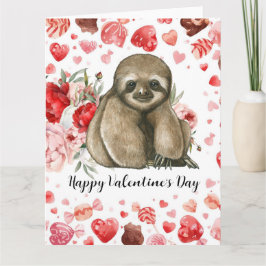 Sloth on Valentine's Day  カード