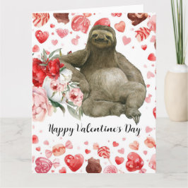 Sloth on Valentine's Day  カード