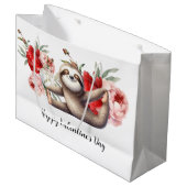 Sloth on Valentine's Day  ラージペーパーバッグ (正面アングル)