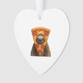 Sloth pizza funny weird prank meme cute happy chri オーナメント (正面)