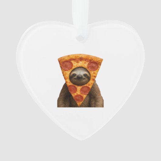Sloth pizza funny weird prank meme cute happy chri オーナメント (正面)