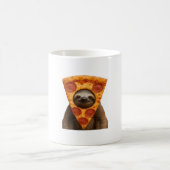 Sloth pizza funny weird prank meme cute happy chri コーヒーマグカップ (中央)