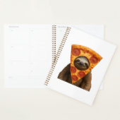 Sloth pizza funny weird prank meme cute happy chri プランナー手帳 (ディスプレー)