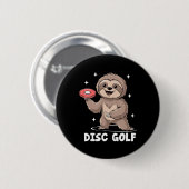 Sloth Playing Disc Golf Player Sports Athlete Game 缶バッジ (正面&裏面)
