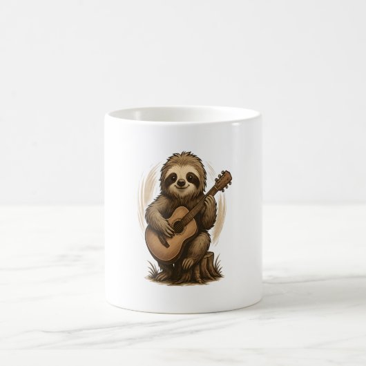 Sloth Playing Guitar コーヒーマグカップ (中央)