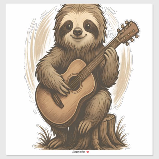 Sloth Playing Guitar シール (シート)