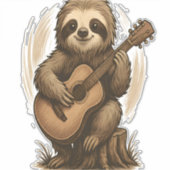 Sloth Playing Guitar シール (正面)