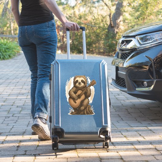 Sloth Playing Guitar シール (スーツケースインサイチュ)