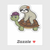 Sloth riding a turtle Classic T-Shirt シール (シート)