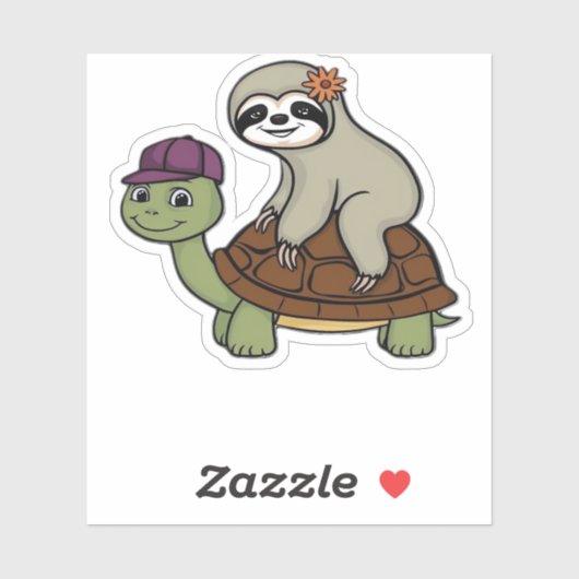 Sloth riding a turtle Classic T-Shirt シール (シート)