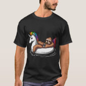 Sloth Riding A Unicorn Float Tシャツ (正面)