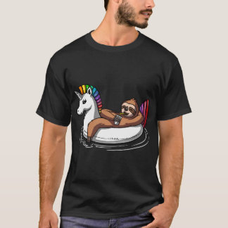 Sloth Riding A Unicorn Float Tシャツ
