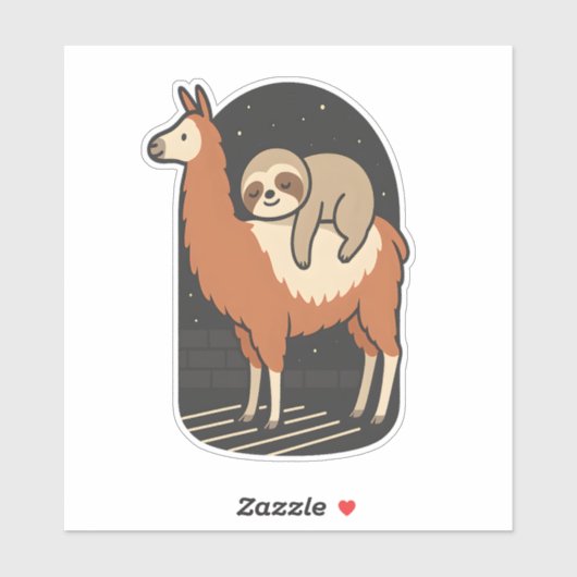 Sloth Riding Llama シール (シート)