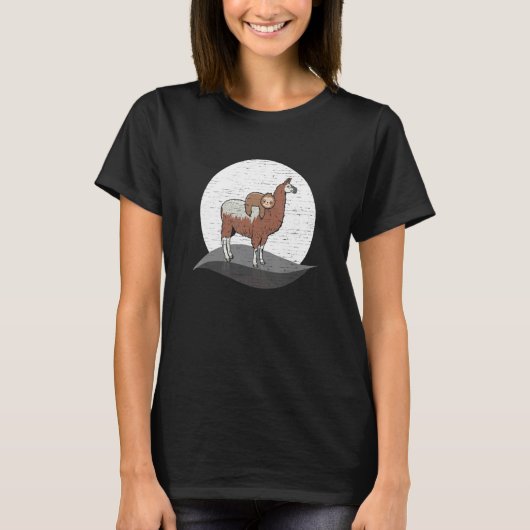 Sloth Riding llama   For Men Women Kids Tシャツ (正面)
